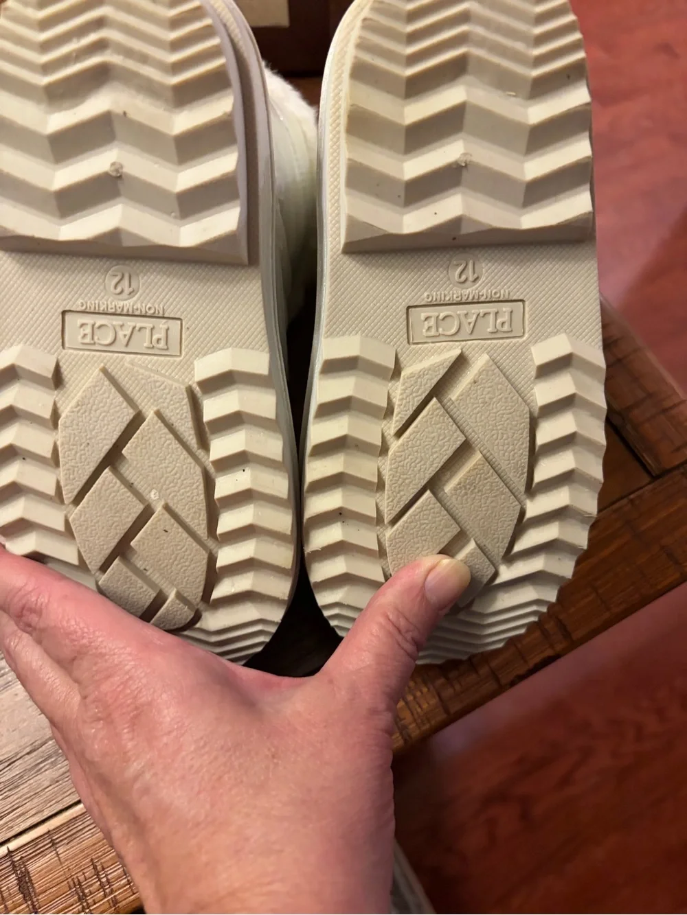 Kids Winter Snow Boots - Cream Faux Fur Lined